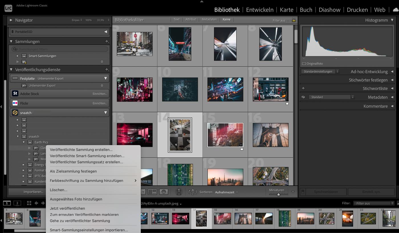 Exportieren von Fotos aus Lightroom Classic