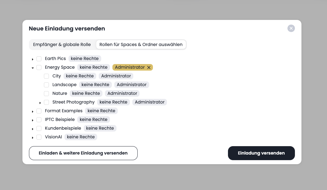 Rechtemanagement in VAULO
